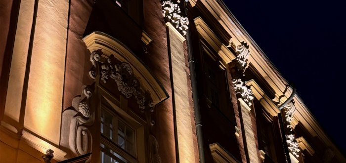 Architektonické fasádne osvetlenie budovy STM v Košiciach
